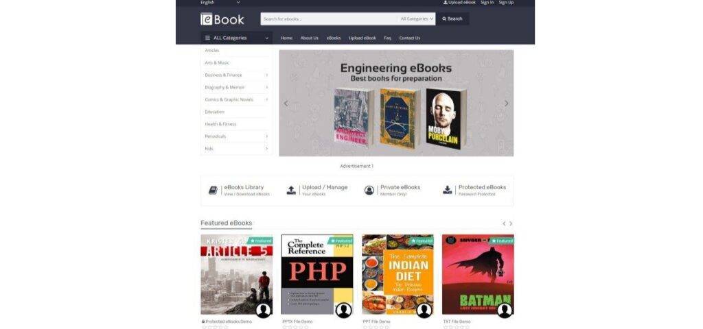 eBook CMS Script